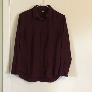 Burgundy uniqlo button down